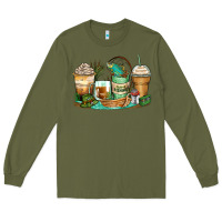 Army Green fishing coffee cups Long Sleeve Tee - Zillion Design Studio