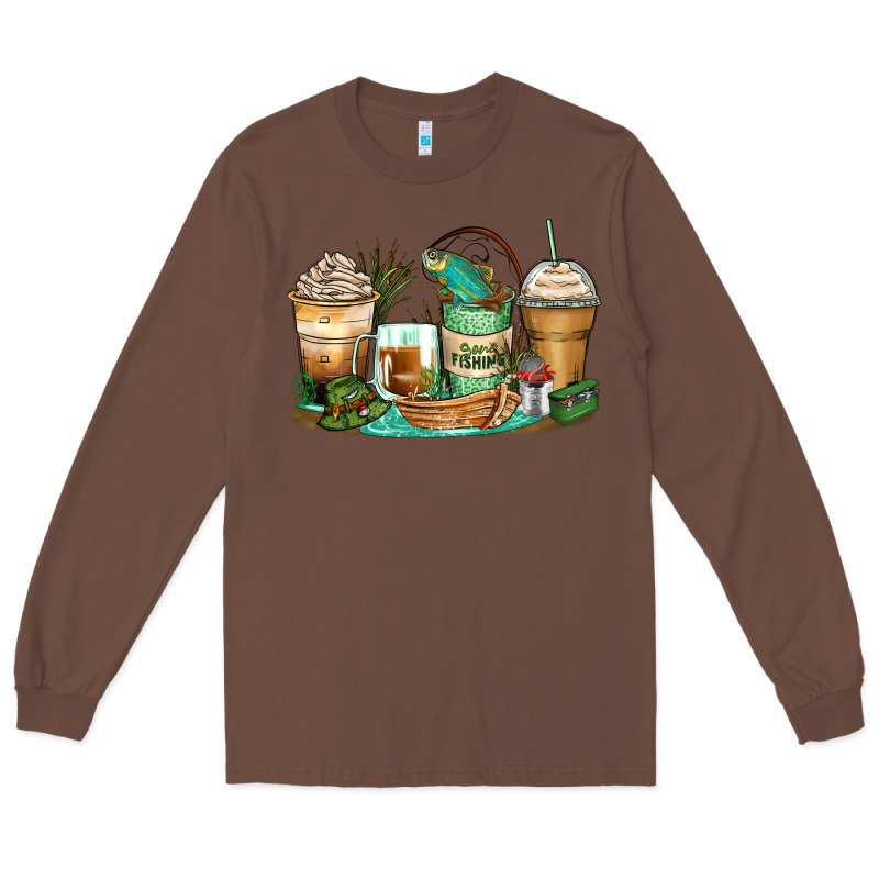 Fishing Coffee Cups Long Sleeve Tee by Zillion Design Studio | Teevron