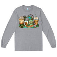 Heather Grey fishing coffee cups Long Sleeve Tee - Zillion Design Studio