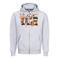 Heather Grey black every month melanin coffee cups Zipper Hoodie - JahusDesignShop