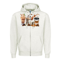 Oatmeal Heather black every month melanin coffee cups Zipper Hoodie - JahusDesignShop
