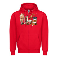Red black every month melanin coffee cups Zipper Hoodie - JahusDesignShop