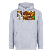 Heather Grey (preview)baby goats and sunflower and cactus with cowhide license plat Heavyweight Hoodie - Artiststas