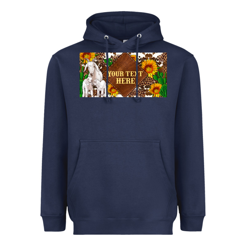 (preview)baby Goats And Sunflower And Cactus With Cowhide License Plat Heavyweight Hoodie by Artiststas | Teevron