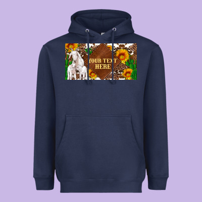 (preview)baby Goats And Sunflower And Cactus With Cowhide License Plat Heavyweight Hoodie Designed By Artiststas