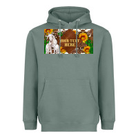 Sage (preview)baby goats and sunflower and cactus with cowhide license plat Heavyweight Hoodie - Artiststas