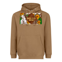 Toasted Coconut (preview)baby goats and sunflower and cactus with cowhide license plat Heavyweight Hoodie - Artiststas