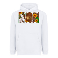 White (preview)baby goats and sunflower and cactus with cowhide license plat Heavyweight Hoodie - Artiststas