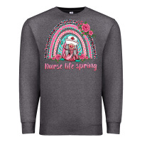 Charcoal Heather nurse life spring rainbow Premium Sweatshirt - BarkalooDesign