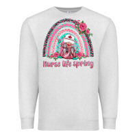 Oatmeal Heather nurse life spring rainbow Premium Sweatshirt - BarkalooDesign