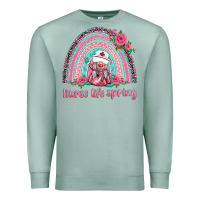 Seafoam nurse life spring rainbow Premium Sweatshirt - BarkalooDesign