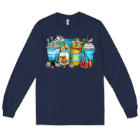 Navy hanukkah coffee cups Long Sleeve Tee - Zillion Design Studio