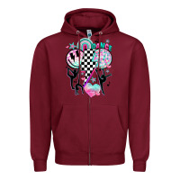 Burgundy retro dance Zipper Hoodie - JahusDesignShop