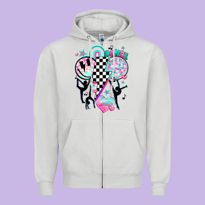 Retro Dance Zipper Hoodie Designed By Jahusdesignshop