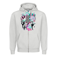 Dove Grey retro dance Zipper Hoodie - JahusDesignShop