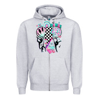 Heather Grey retro dance Zipper Hoodie - JahusDesignShop
