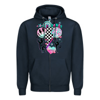 Navy retro dance Zipper Hoodie - JahusDesignShop