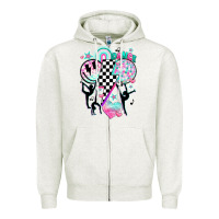 Oatmeal Heather retro dance Zipper Hoodie - JahusDesignShop