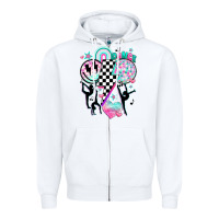 White retro dance Zipper Hoodie - JahusDesignShop