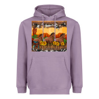 Lavender western horses and  sunset with sunflowers Heavyweight Hoodie - Artiststas
