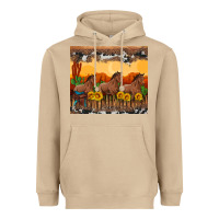 Mushroom western horses and  sunset with sunflowers Heavyweight Hoodie - Artiststas