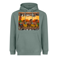 Sage western horses and  sunset with sunflowers Heavyweight Hoodie - Artiststas