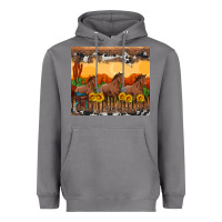 Storm western horses and  sunset with sunflowers Heavyweight Hoodie - Artiststas