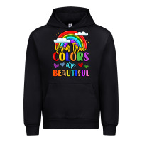 Black name vibrant positivity rainbow art Urban Hoodie - LillyAllenDesigns