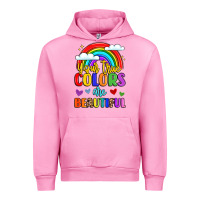 Fuchsia Pink name vibrant positivity rainbow art Urban Hoodie - LillyAllenDesigns
