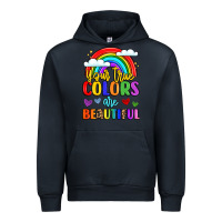 Navy name vibrant positivity rainbow art Urban Hoodie - LillyAllenDesigns