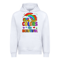 White name vibrant positivity rainbow art Urban Hoodie - LillyAllenDesigns