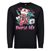 Black nurse gnomies nurse  life spring Premium Sweatshirt - BarkalooDesign