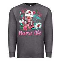 Charcoal Heather nurse gnomies nurse  life spring Premium Sweatshirt - BarkalooDesign