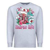 Heather Grey nurse gnomies nurse  life spring Premium Sweatshirt - BarkalooDesign