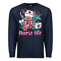 Navy nurse gnomies nurse  life spring Premium Sweatshirt - BarkalooDesign