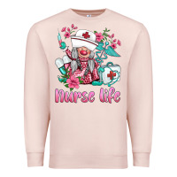 Pale Pink nurse gnomies nurse  life spring Premium Sweatshirt - BarkalooDesign