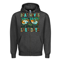Charcoal Heather boat waves sun rays aint nothing like lake days Zipper Hoodie - AdoDesignShop