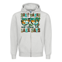 Dove Grey boat waves sun rays aint nothing like lake days Zipper Hoodie - AdoDesignShop