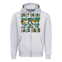 Heather Grey boat waves sun rays aint nothing like lake days Zipper Hoodie - AdoDesignShop