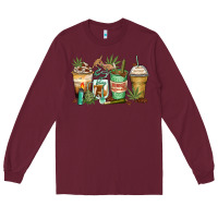 Burgundy highly caffeinated coffee cups Long Sleeve Tee - Zillion Design Studio