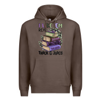Coffee i like them real thick and juicy books Premium Hoodie - MaliasSmallBusiness