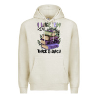Oatmeal Heather i like them real thick and juicy books Premium Hoodie - MaliasSmallBusiness