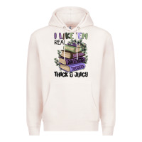 Pale Pink i like them real thick and juicy books Premium Hoodie - MaliasSmallBusiness