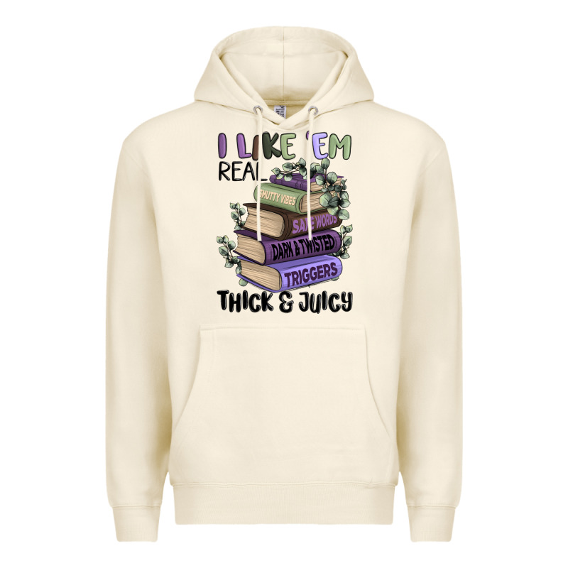 I Like Them Real Thick And Juicy Books Premium Hoodie by MaliasSmallBusiness | Teevron