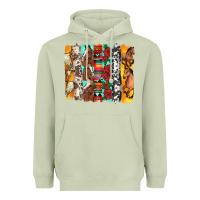 Matcha western horses roses and bullskulls wıth cowhide amd serape brushstro Heavyweight Hoodie - Artiststas