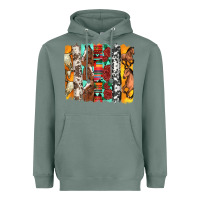 Sage western horses roses and bullskulls wıth cowhide amd serape brushstro Heavyweight Hoodie - Artiststas