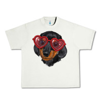 Pistachio dachshund with love glasses Urban Heavy Tee - RanaPortraitStore