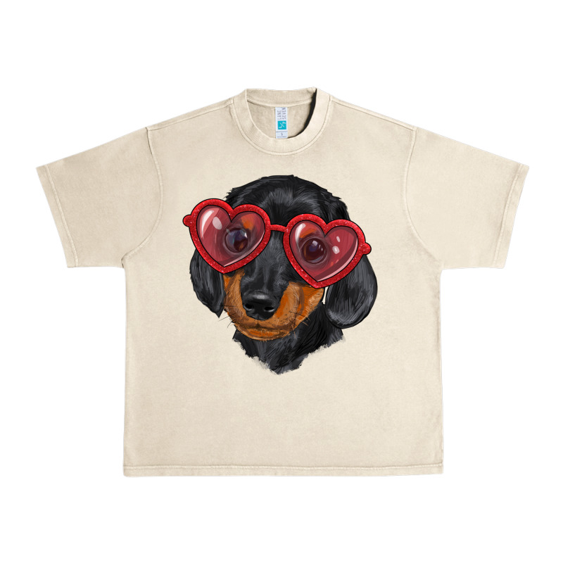 Dachshund With Love Glasses Urban Heavy Tee by RanaPortraitStore | Teevron