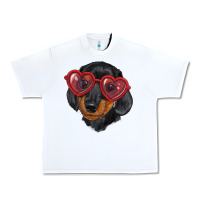 White dachshund with love glasses Urban Heavy Tee - RanaPortraitStore