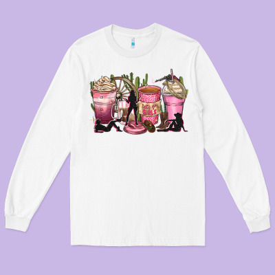 Let's Go Girls Coffee Cups Long Sleeve Tee Designed By Zillion Design Studio